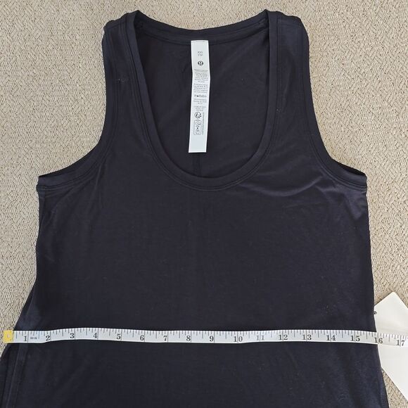 Lululemon Modal Silk Side Slit Black Athletic Tank Top - Size XXS - Picture 9 of 11
